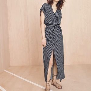 Madewell Striped Wrap Dress